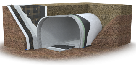 ABG Deckdrain Cut and Cover tunnel application
