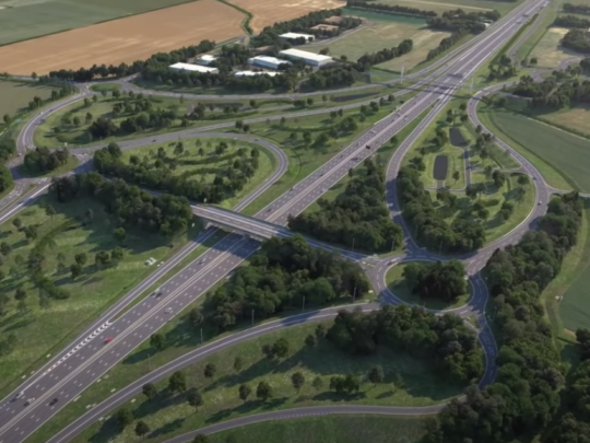 Illustration of new A14 dual carriageway section