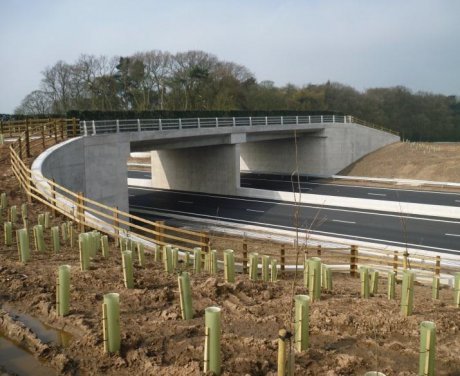 ABG Roofdrain and Deckdrain drainage geocomposites were used on the first green bridge for Highways England