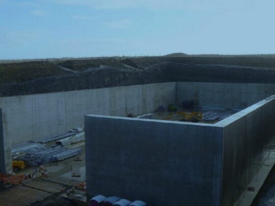 Reinforced concrete walls of the LLW facility
