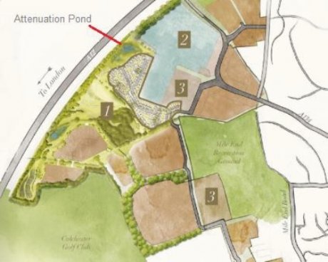 Future development includes: 
1) Beauty spot in Chesterfield Wood 
2) New schools
3) Shops and Community buildings
