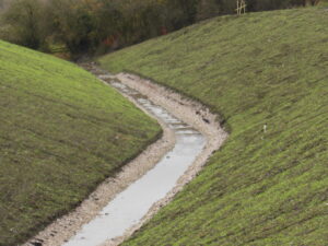 Channel drainage for a highways SuDS system