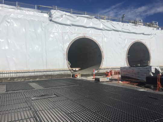 Installed panels of Cavidrain ready to receive concrete
