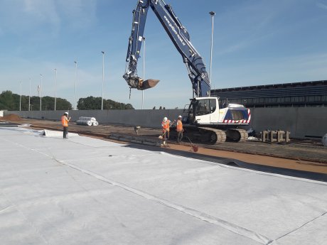 Pozidrain was proven by SIM compressive creep testing to resist the high long-term loads which would be experienced on the finished loading platform
