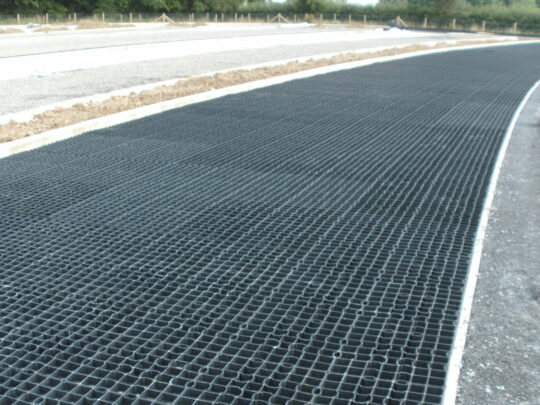 Sudspave paving grids installed on the free-draining sub-base
