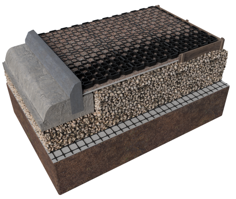Retained gravel, free draining ground reinforcement using ABG Sudspave 40 permeable paving grids