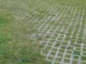 Truckcell pavers infilled with topsoil and grass seeded to produce a porous reinforced surface
