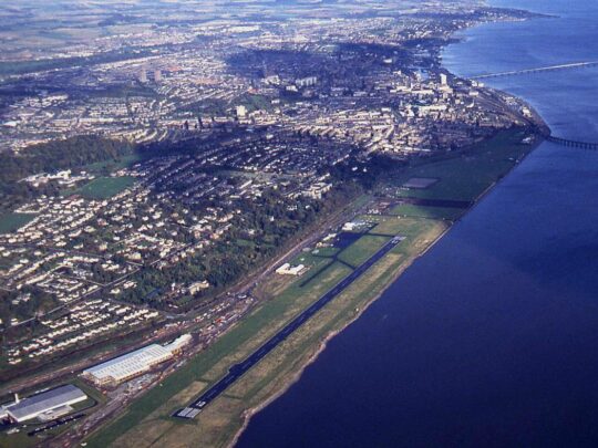 Dundee Airport on reclaimed land